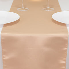Lamour Satin 12"x108" Table Runner Nude - Smooth & Lustrous Finish