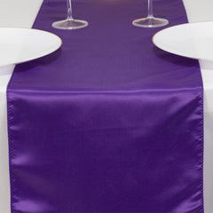 Lamour Satin 12"x108" Table Runner Purple - Smooth & Lustrous Finish