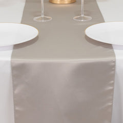 Lamour Satin 12"x108" Table Runner Silver - Smooth & Lustrous Finish