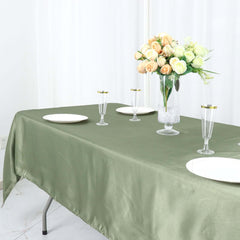 Satin Rectangular 60"x102" Tablecloth Dusty Sage Green - Smooth and Lustrous Table Cover