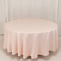 Lamour Satin 108" Round Tablecloth Blush - Durable & Silk-Like Table Cover