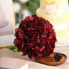 11" Burgundy Real Touch Artificial Silk Peonies Flower Bouquet
