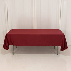 Lamour Satin 60"x102" Rectangle Tablecloth Burgundy - Durable & Silky Soft Feel Table Cover