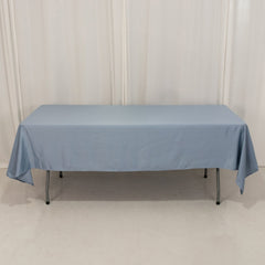 Lamour Satin 60"x102" Rectangle Tablecloth Dusty Blue - Durable & Silky Soft Feel Table Cover