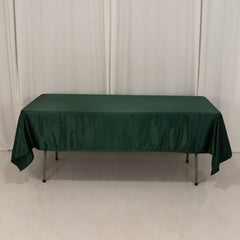 Lamour Satin 60"x102" Rectangle Tablecloth Hunter Emerald Green - Durable & Silky Soft Feel Table