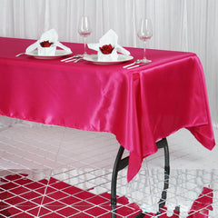 Satin Rectangular 60"x102" Tablecloth Fuchsia - Smooth and Lustrous Table Cover