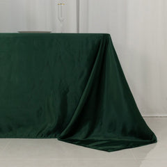 Lamour Satin 90"x156" Rectangle Tablecloth Hunter Emerald - Luxurious, Soft Seamless Table Cover