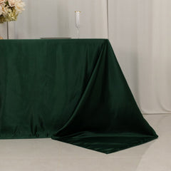 Lamour Satin 90"x132" Rectangle Tablecloth Hunter Emerald - Soft & Silk-Like Seamless Table Cover