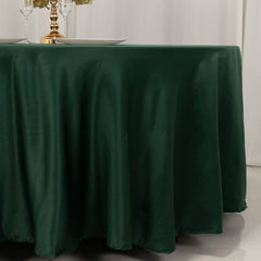 Lamour Satin 108" Round Tablecloth Hunter Emerald - Durable & Silk-Like Table Cover