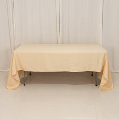 Lamour Satin 60"x126" Rectangle Tablecloth Beige - Soft & Silk-Like Table Cover