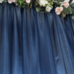8ftx10ft Navy Blue Satin Event Curtain Drapes, Backdrop Event Panel