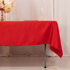 Lamour Satin 60"x102" Rectangle Tablecloth Red - Durable & Silky Soft Feel Table Cover