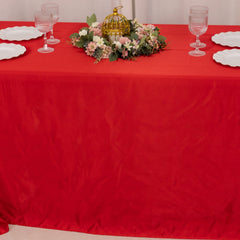 Lamour Satin 90"x132" Rectangle Tablecloth Red - Soft & Silk-Like Seamless Table Cover