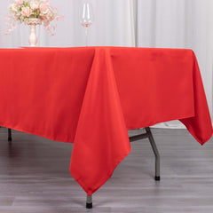 Premium Polyester 60"x102" Rectangle Tablecloth Red - Durable 220GSM Wrinkle-Resistant Table Cover