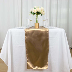 Satin 12"x108" Table Runner Taupe - Stylish Table Linen