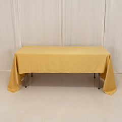 Lamour Satin 60"x126" Rectangle Tablecloth Champagne - Soft & Silk-Like Table Cover