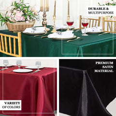 Satin Rectangular 90"x156" Tablecloth Cinnamon Rose - Seamless Table Cover