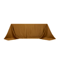 Lamour Satin 90"x132" Rectangle Tablecloth Gold - Soft & Silk-Like Seamless Table Cover for Weddings & Parties