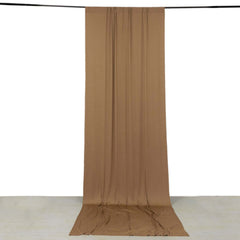 Taupe 4-Way Stretch Spandex Event Curtain Drapes, Wrinkle Free Backdrop Event Panel with Rod Pockets - 5ftx14ft