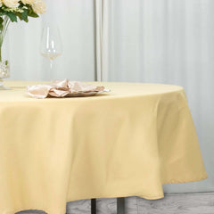 Premium Polyester 90" Round Tablecloth Champagne - Stain and Wrinkle-Resistant Design with 220GSM Thickness Table Cover
