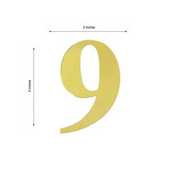 4-Pack Stickers Banner Custom 0-9 Number "9" Design Gold - Milestone Age and Date Stick-On Numbers 5"