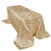 Mesh 90"x156" Rectangle Tablecloth Champagne - Wave Sequin Embroidered Table Cover