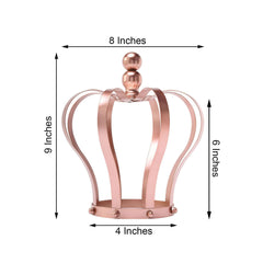 Metal Royal Crown Cake Topper Rose Gold - Sophisticated Wedding Cake Centerpiece Decor for Themed Events 9"