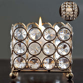 Metal Square Votive Tealight Holder Shiny Gold - Stylish Multipurpose Table Vase for Events 3"