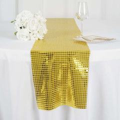 Mirror Foil 12"x108" Table Runner Gold - Shiny Metallic Party Table Decor