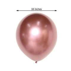 5 Pack 18" Metallic Chrome Pink Latex Helium or Air Party Balloons