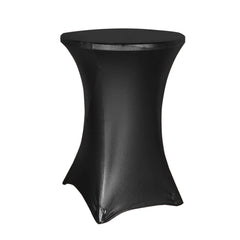 Metallic Spandex 32" Fitted Round Cocktail Table Cover Black Highboy Tablecloth - Stretch Fit & Water-Resistant