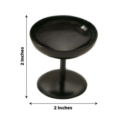 12-Pack Dessert Cup Candy Dishes Black - Decorative Mini Pedestal Stands for Treats 2"