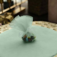 25 Pack 9" Mint Sheer Nylon Tulle Circles Favor Wrap, DIY Craft Fabric
