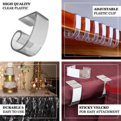 12Pcs 1.5 to 2" Adjustable Large Plastic Table Skirt Clips