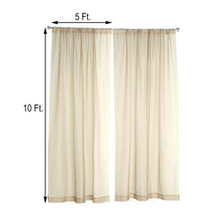2 Pack Natural Sheer Chiffon Event Curtain Drapes, Durable Flame Resistant Premium Organza Backdrop Event Panels With Rod Pockets - 10ftx10ft