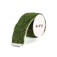 4ft 2" Wide Green Preserved Moss Ribbon Roll, DIY Craft Ribbon