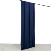 Navy Blue 4-Way Stretch Spandex Event Curtain Drapes, Wrinkle Free Backdrop Event Panel with Rod Pockets - 5ftx10ft