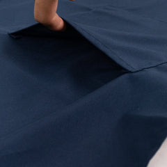 Navy Blue Premium Polyester Cooking Chef Apron with Adjustable Neck and Long Ties, Waterdrop Resistant 2 Pockets Unisex Kitchen Bib Apron