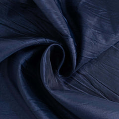 Crinkle Crushed Taffeta Chair Cover for Banquet Chairs Navy Blue - Reusable Slipcover