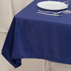 Lamour Satin 54"x54" Table Overlay Square Tablecloth Navy Blue - Durable & Silk-Like Table Cover