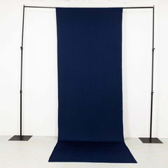 Navy Blue 4-Way Stretch Spandex Event Curtain Drapes, Wrinkle Free Backdrop Event Panel with Rod Pockets - 5ftx14ft