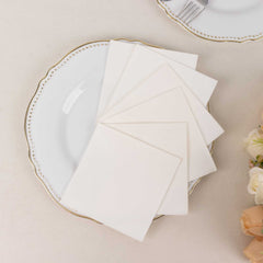 20-Pack Paper Linen-Like Cocktail Napkins White - Disposable 5"x5" Airlaid Soft Napkins for Events