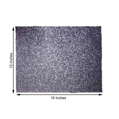 6-Pack Placemats Glitter Design Charcoal Gray Sparkle Rectangle - Non-Slip Decorative Dining Table Mats 12"x18"