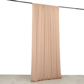 Nude 4-Way Stretch Spandex Event Curtain Drapes, Wrinkle Free Backdrop Event Panel with Rod Pockets - 5ftx10ft