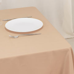 Premium Polyester 70"x70" Table Overlay Square Tablecloth Nude 220GSM Wrinkle-Resistant Table Cover