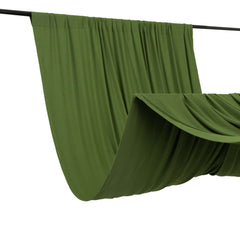 Olive Green 4-Way Stretch Spandex Event Curtain Drapes, Wrinkle Free Backdrop Event Panel with Rod Pockets - 5ftx10ft
