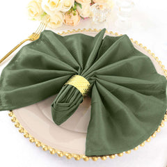 5 Pack Polyester 20"x20" Napkins Olive Green - Wrinkle Resistant & Easy Care Cloth Napkins