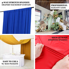 Olive Green 4-Way Stretch Spandex Event Curtain Drapes, Wrinkle Free Backdrop Event Panel with Rod Pockets - 5ftx14ft