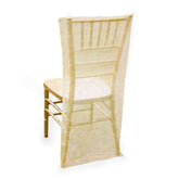 Organza Chair Slipcover with Satin Embroidery for Chiavari Chairs Ivory - Chair Back Cover