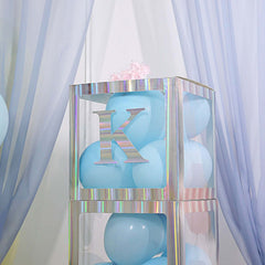 4 Pack 5" Iridescent Alphabet Stickers Banner, Customizable Stick on Letters - K